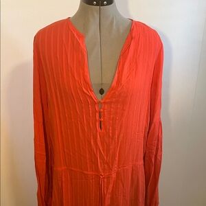 Elegant Orange Midi Dress